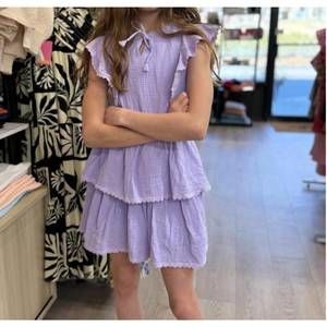 NEW FLOWERS BY ZOE lavender gauze dress in one color